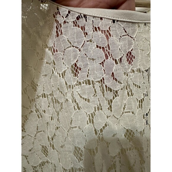 JCP Womans Sheer Floral Lace Top Size 1X Boho Western Quiet Luxury Capsule - Picture 8 of 12